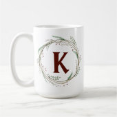 kerstWaterverf Rustic Wreath Koffiemok (Links)