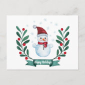 kerstWaterverf Snowman op maat Briefkaart (Voorkant)
