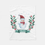 kerstWaterverf Snowman op maat Fleece Deken (Voorkant)