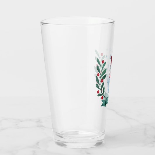 kerstWaterverf Snowman op maat Glas (Rechts)