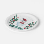 kerstWaterverf Snowman op maat Papieren Bordje (Gekanteld)