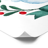 kerstWaterverf Snowman op maat Poster (Hoek)