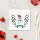 kerstWaterverf Snowman op maat Servet (Insitu)