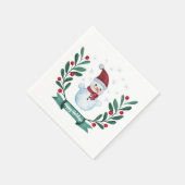 kerstWaterverf Snowman op maat Servet (Hoek)
