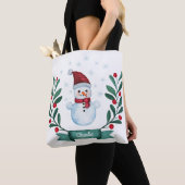 kerstWaterverf Snowman op maat Tote Bag (Dichtbij)