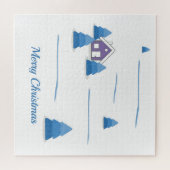 kerstWaterverf Snowy Landschap Puzzle Legpuzzel (Horizontaal)