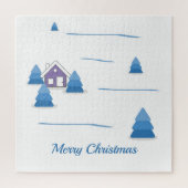 kerstWaterverf Snowy Landschap Puzzle Legpuzzel (Verticaal)