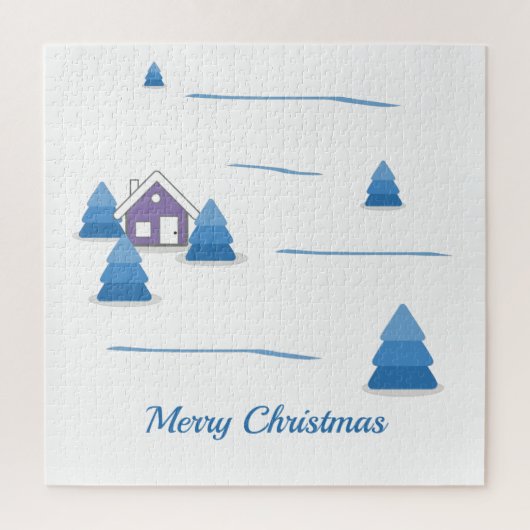 kerstWaterverf Snowy Landschap Puzzle Legpuzzel (Verticaal)