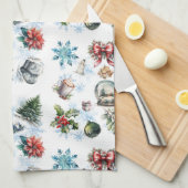 kerstWaterverf Theedoek (Quarter Fold)