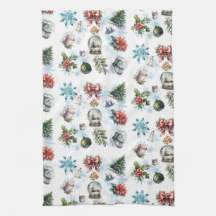 kerstWaterverf Theedoek