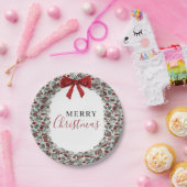 kerstWaterverf Wreath Papieren Bordje (Feest)