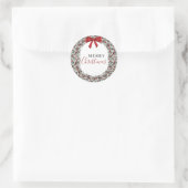 kerstWaterverf Wreath Ronde Sticker (Tas)