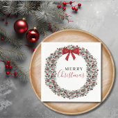 kerstWaterverf Wreath Servet