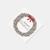 kerstWaterverf Wreath Servet (Hoek)