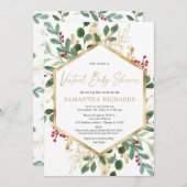 Kerstwaterverven Virtueel Baby shower Kaart (Voorkant / Achterkant)