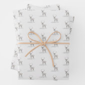 Kerstwatervlek rendier met stijlvol accent  inpakpapier vel (In situ)