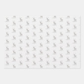 Kerstwatervlek rendier met stijlvol accent  inpakpapier vel (Voorkant)