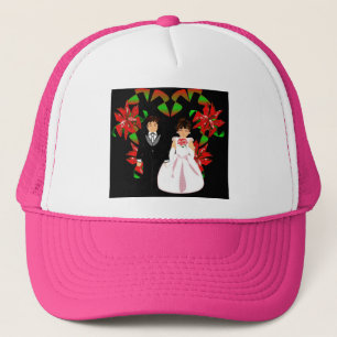 kerstweddenschap in een roze hartje met I Trucker Pet