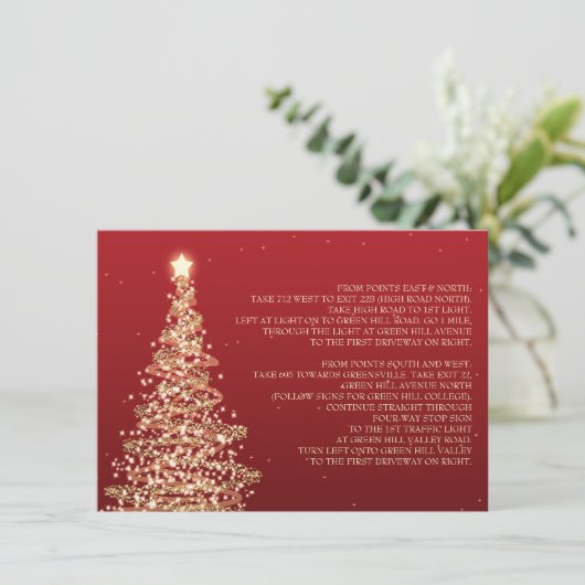 Kerstweddenschap Rijrichting Rood goud Kaart (Staand voorkant)