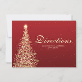 Kerstweddenschap Rijrichting Rood goud Kaart (Achterkant)