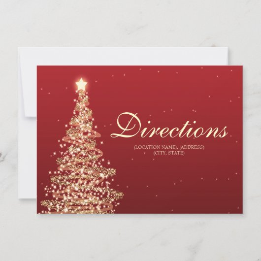 Kerstweddenschap Rijrichting Rood goud Kaart (Achterkant)