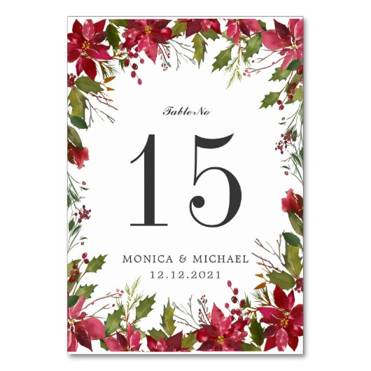 kerstWEDDING aangepast tabelnummer Kaart (Voorkant)