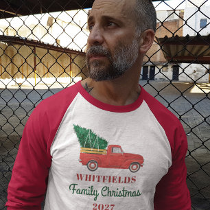 Kerstwedstrijd feestdag rood vrachtwagen t-shirt