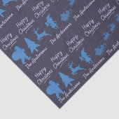 Kerstweefpapier - Blauwe Silhouet Ontwerp Tissuepapier (Detail)