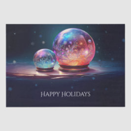 Kerstweefselpapier met kristallen sneeuwballen tissuepapier