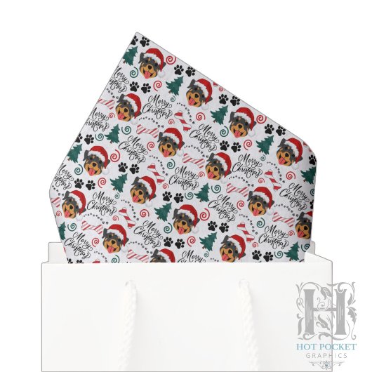 Kerstweefselpapier met Rottweiler Tissuepapier