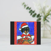 Kerstween Dachshund Feestdagenkaart (Staand voorkant)