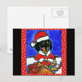 Kerstween Dachshund Feestdagenkaart (Voorkant / Achterkant)