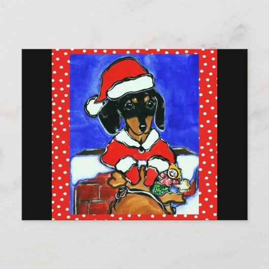 Kerstween Dachshund Feestdagenkaart (Voorkant)