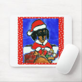 Kerstween Dachshund Muismat (Met muis)