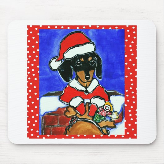 Kerstween Dachshund Muismat (Voorkant)