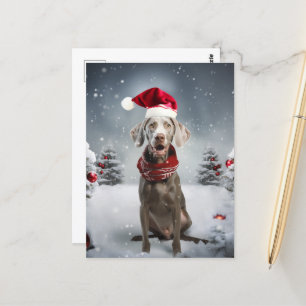 kerstweimaraner Dog Briefkaart