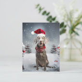 kerstweimaraner Dog Briefkaart (Staand voorkant)