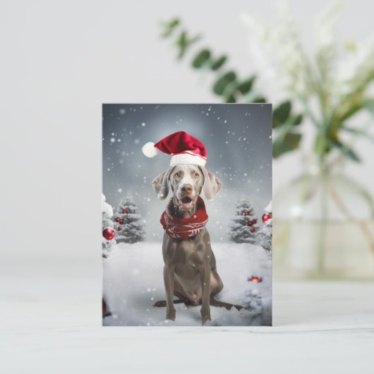 kerstweimaraner Dog Briefkaart (Staand voorkant)