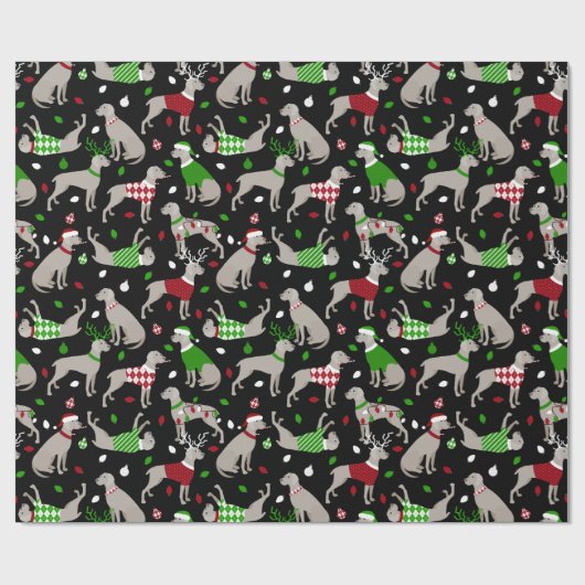 kerstweimaraner Dog Cadeaupapier (Vlak)