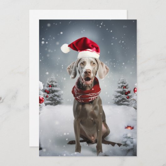 kerstweimaraner Dog Feestdagenkaart (Voorkant / Achterkant)