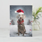 kerstweimaraner Dog Feestdagenkaart (Staand voorkant)