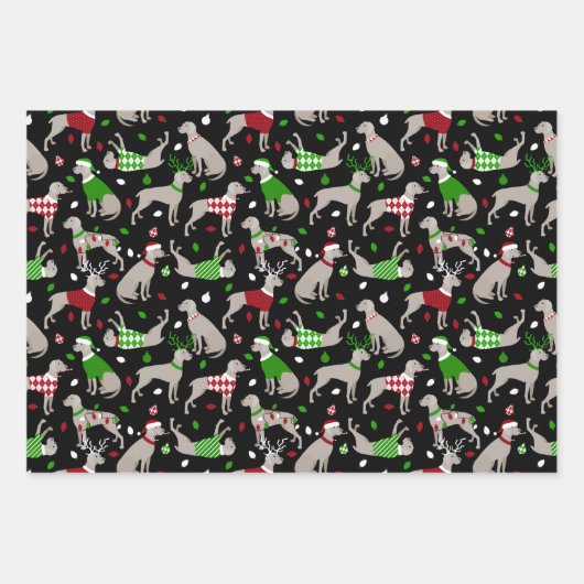 kerstweimaraner Dog Wrapping Paper Sheets (Voorkant 3)