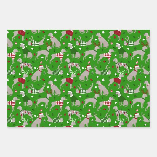 kerstweimaraner Dog Wrapping Paper Sheets (Voorkant 2)