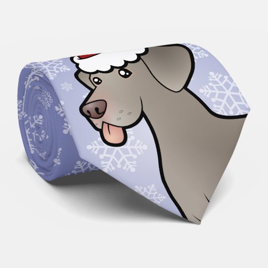 kerstweimaraner stropdas (Opgerold)