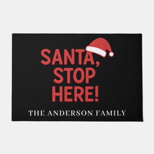 Kerstwelkomstcitaat Kerstman stop hier Deurmat (Voorkant)