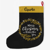 Kerstwens aangepaste naam opslag grote kerstsok (Achterkant)