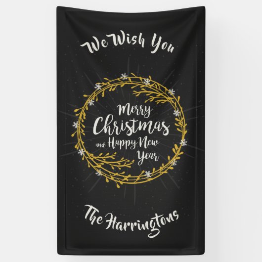 Kerstwens aangepaste naambanner spandoek (Verticaal)