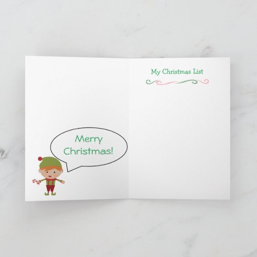 Kerstwens Brief van de Kerstman Feestdagen Kaart (Binnen)