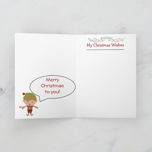 Kerstwens Brief van Sinterklaas (mannelijk) Feestdagen Kaart (Binnen)