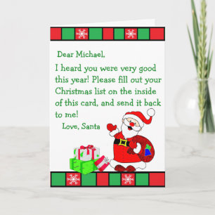 Kerstwens Brief van Sinterklaas (mannelijk) Feestdagen Kaart